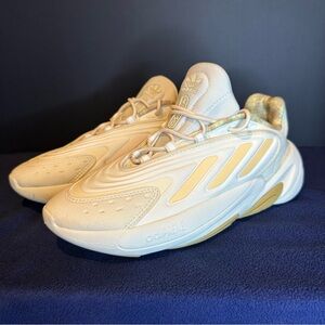 Adidas Women's Ozelia Beige and Orange Athletic Shoes